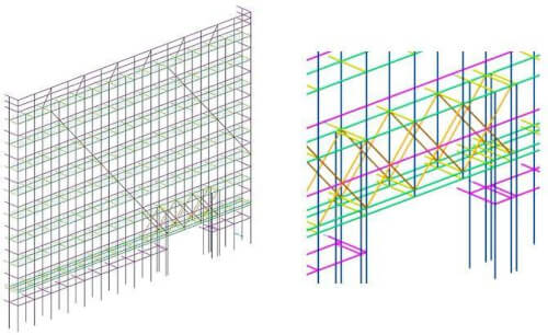 Immagine di un ponteggio progettato, mostrando come le strutture possano essere create per sostenere carichi pesanti