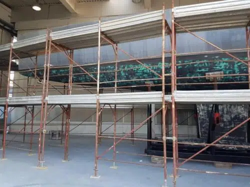 Foto di un ponteggio in cantiere scattata il 31 marzo 2017 alle 11:30:52